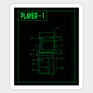 Gamer Room Arcade Design - Gaming Room Decoration - Gaming Apparel Sticker